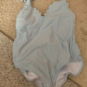 One piece bathing suit.